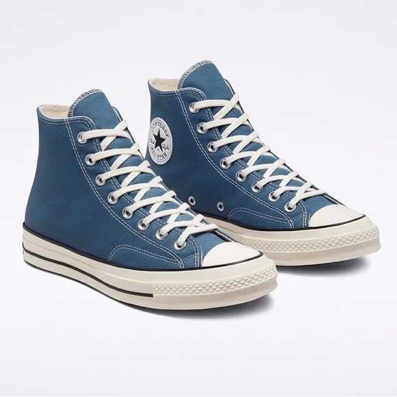 New Converse Blue High-Top Sneakers Size 12 CHUCK 70 HI DEEP WATERS/EGRET/BLACK - Picture 1 of 13